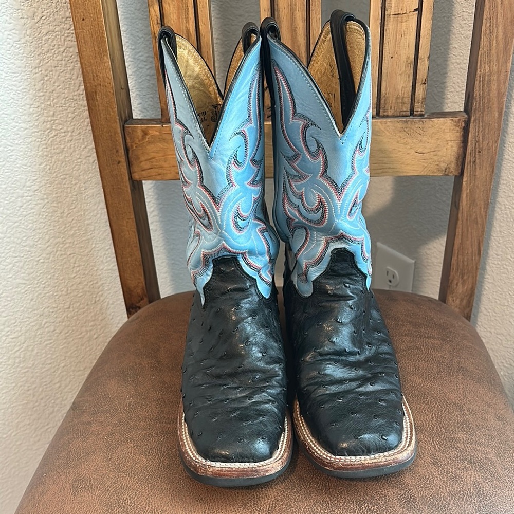 Justin Full Quill Ostrich Crepe Sole Boots